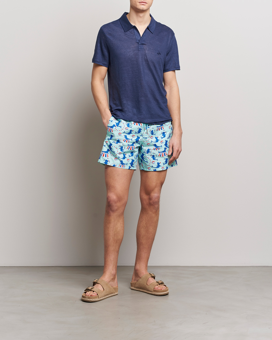 Men | Polo Shirts | Vilebrequin | Pyramid Linen Jersey Polo Bleu Marine