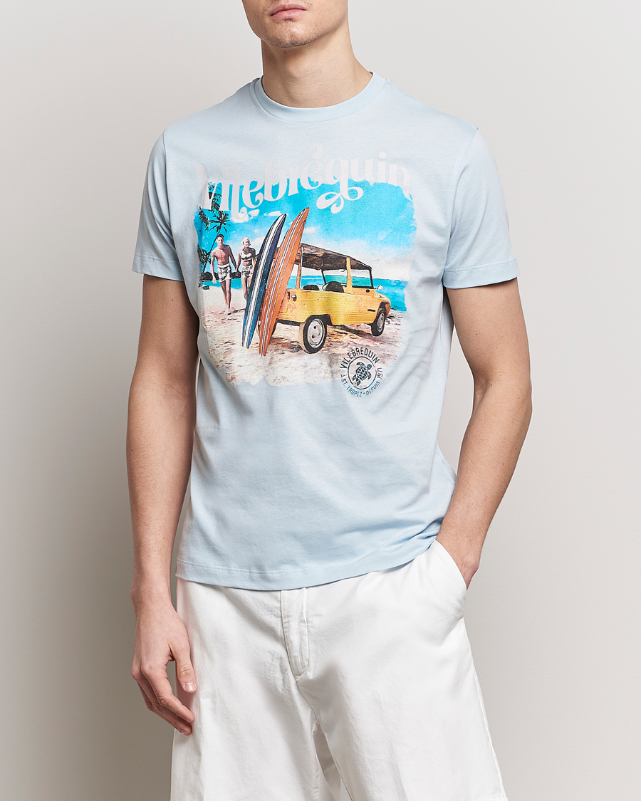 Men |  | Vilebrequin | Portisol Printed Crew Neck T-Shirt Bleu Ciel