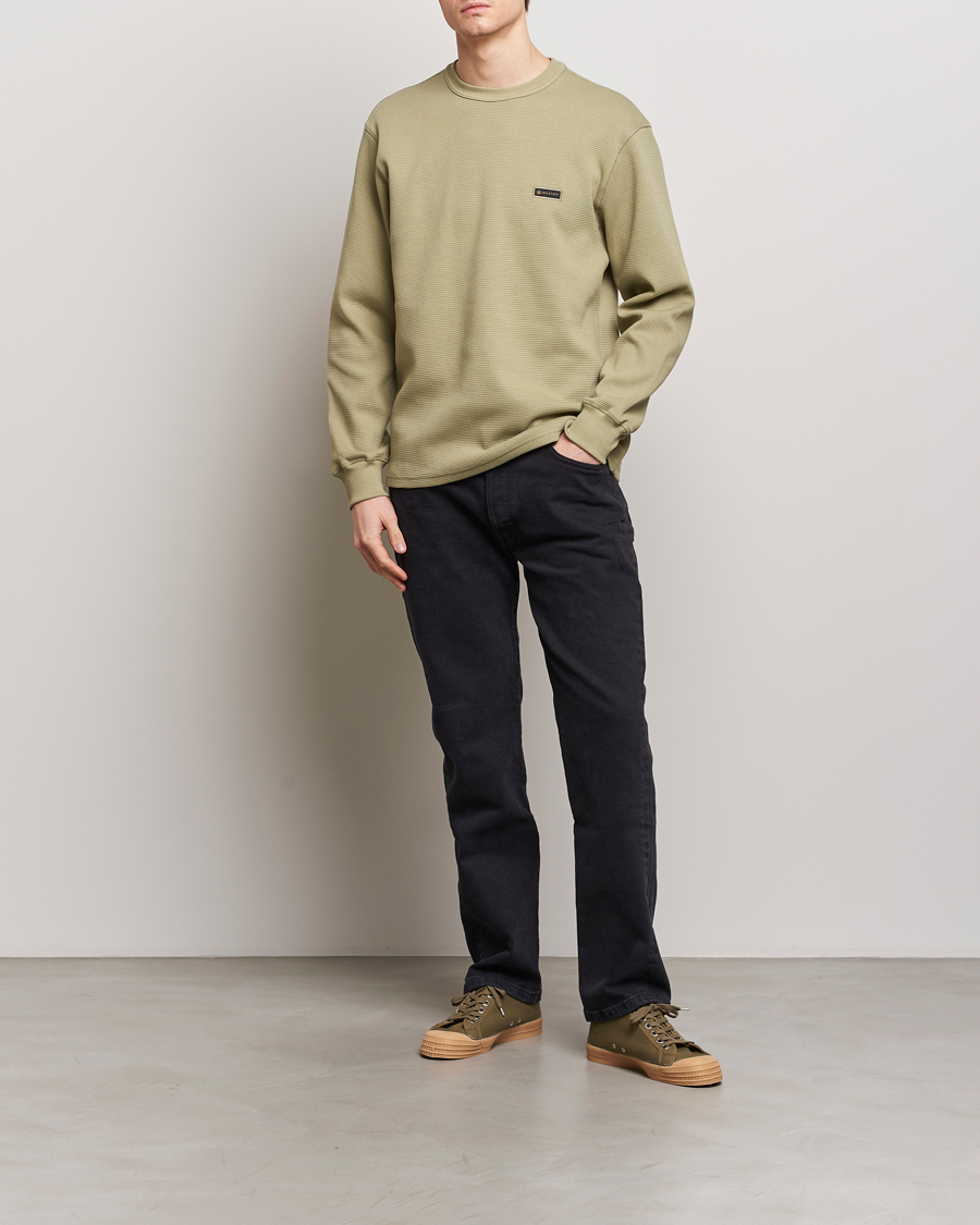 Men | Sweaters & Knitwear | Belstaff | Tarn Long Sleeve Waffle Sweatshirt Aloe