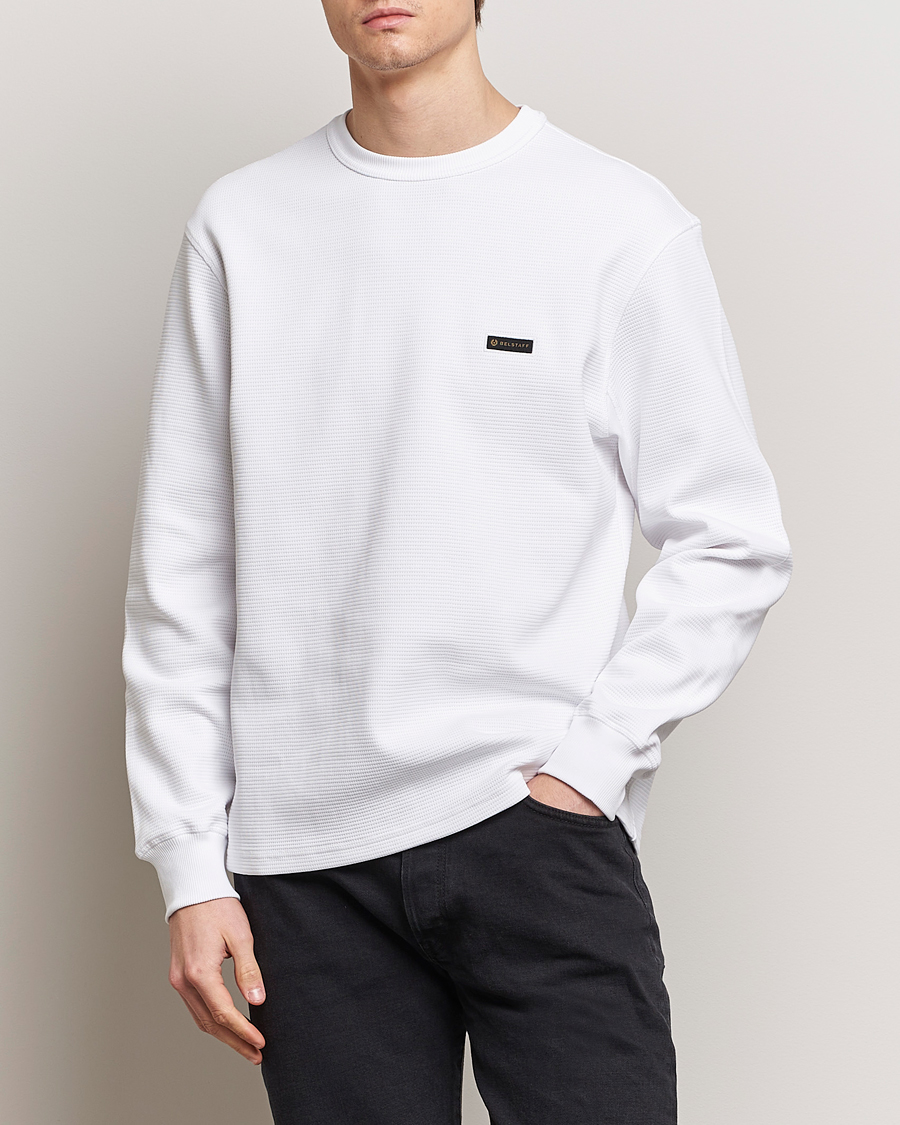 Men | T-Shirts | Belstaff | Tarn Long Sleeve Waffle Sweatshirt White