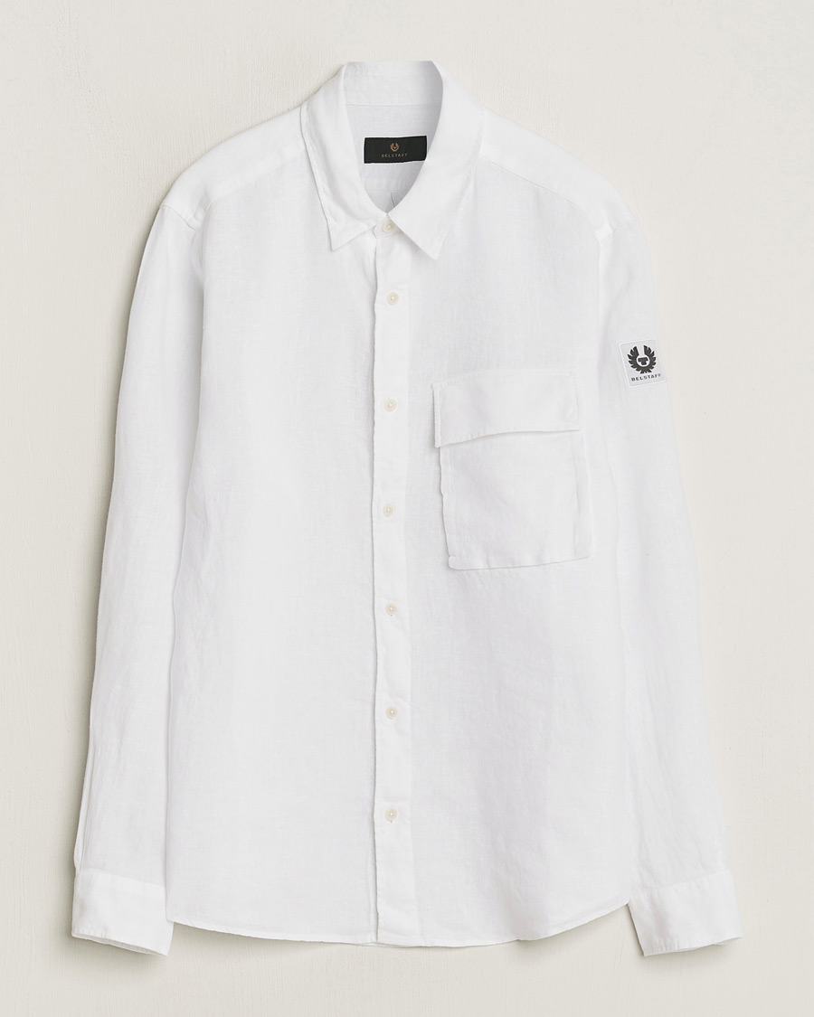 Men | Shirts | Belstaff | Scale Linen Pocket Shirt White