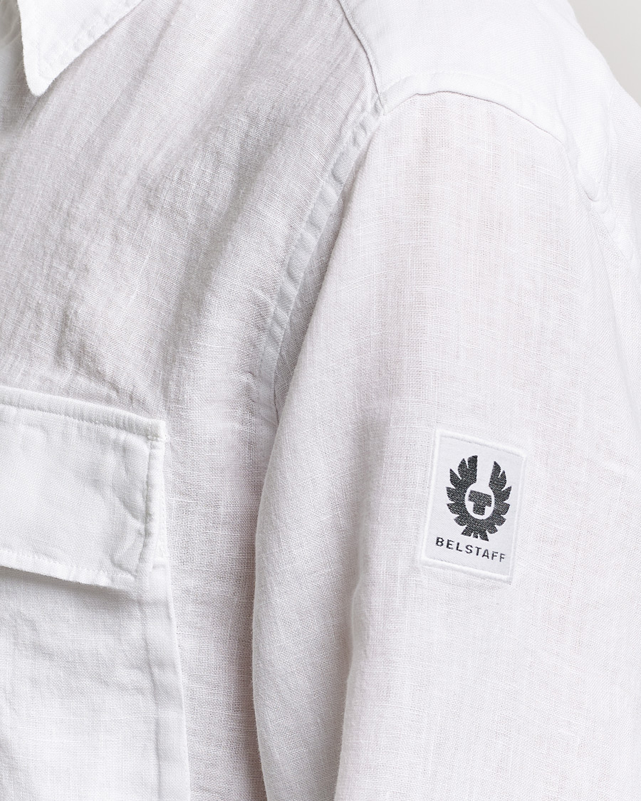 Men | Shirts | Belstaff | Scale Linen Pocket Shirt White
