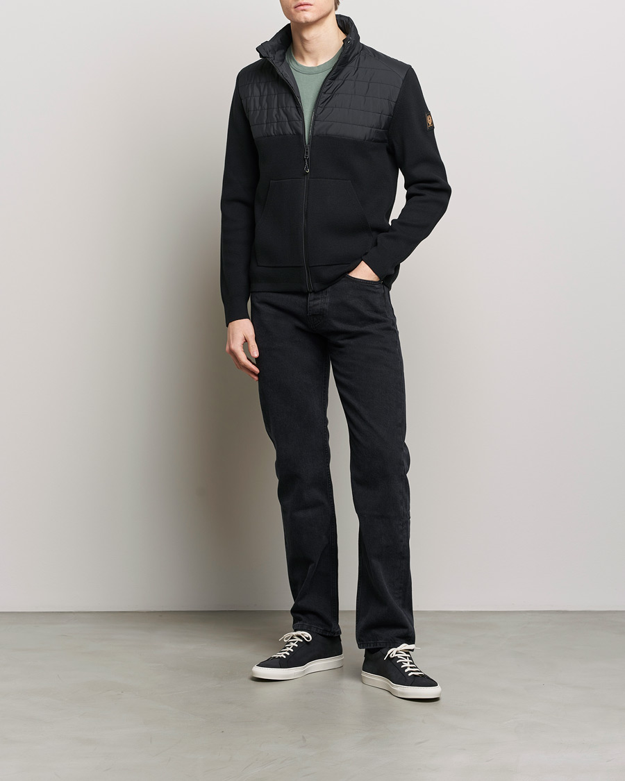 Men | Sweaters & Knitwear | Belstaff | Venture Hybrid Full Zip Black
