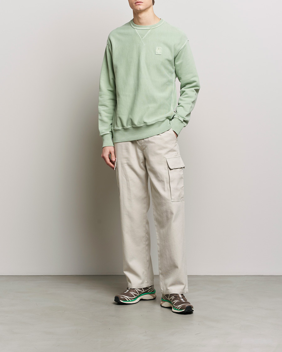 Men | Sweaters & Knitwear | Belstaff | Outliner Cotton Crew Neck Echo Green