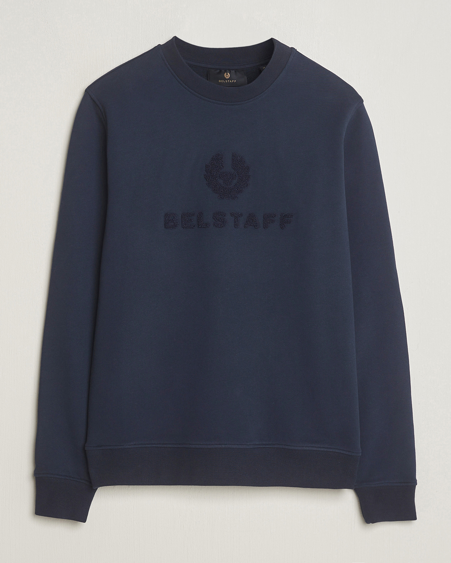 Men | Sweaters & Knitwear | Belstaff | Varsity Logo Sweatshirt Dark Ink
