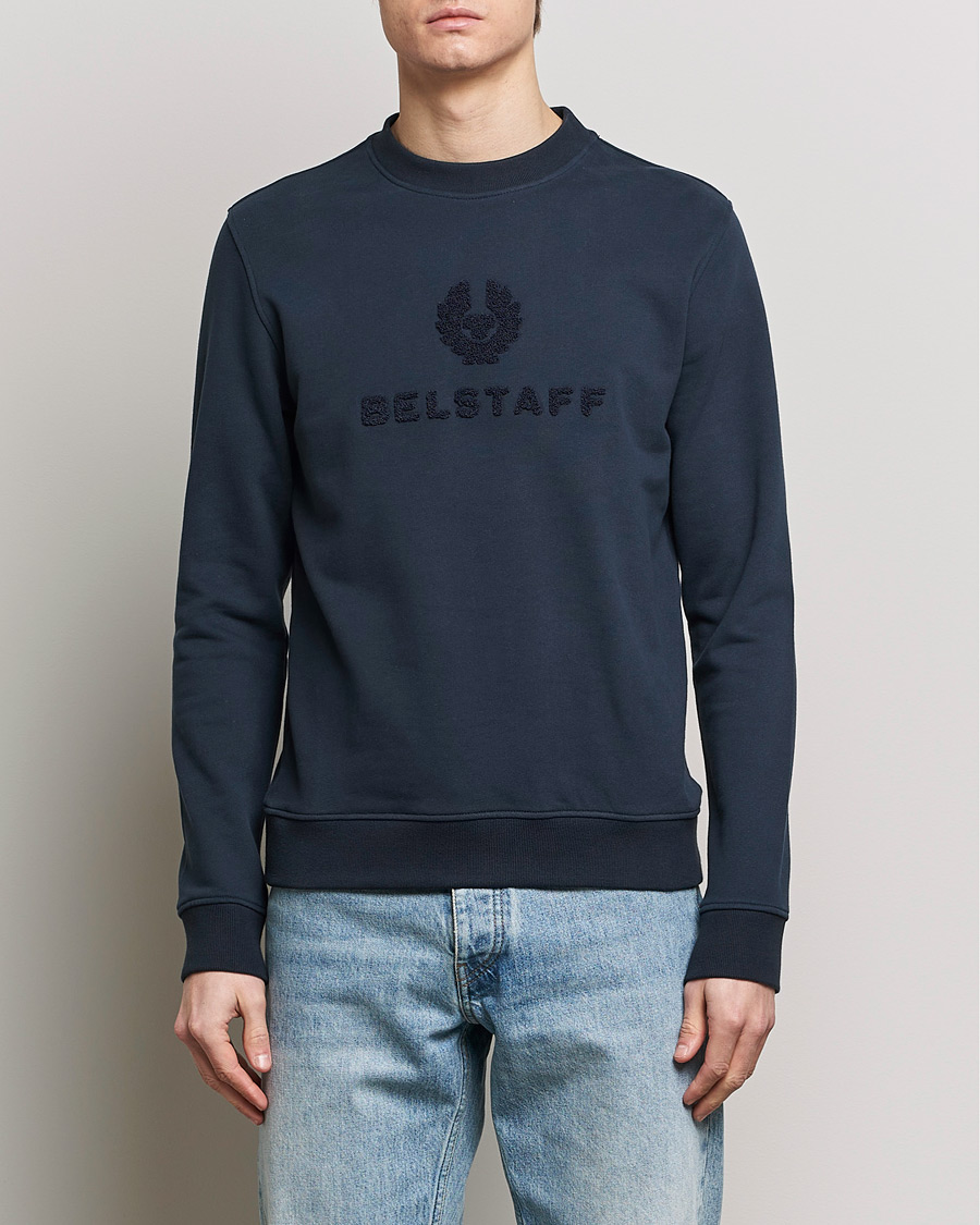 Men | Sweaters & Knitwear | Belstaff | Varsity Logo Sweatshirt Dark Ink