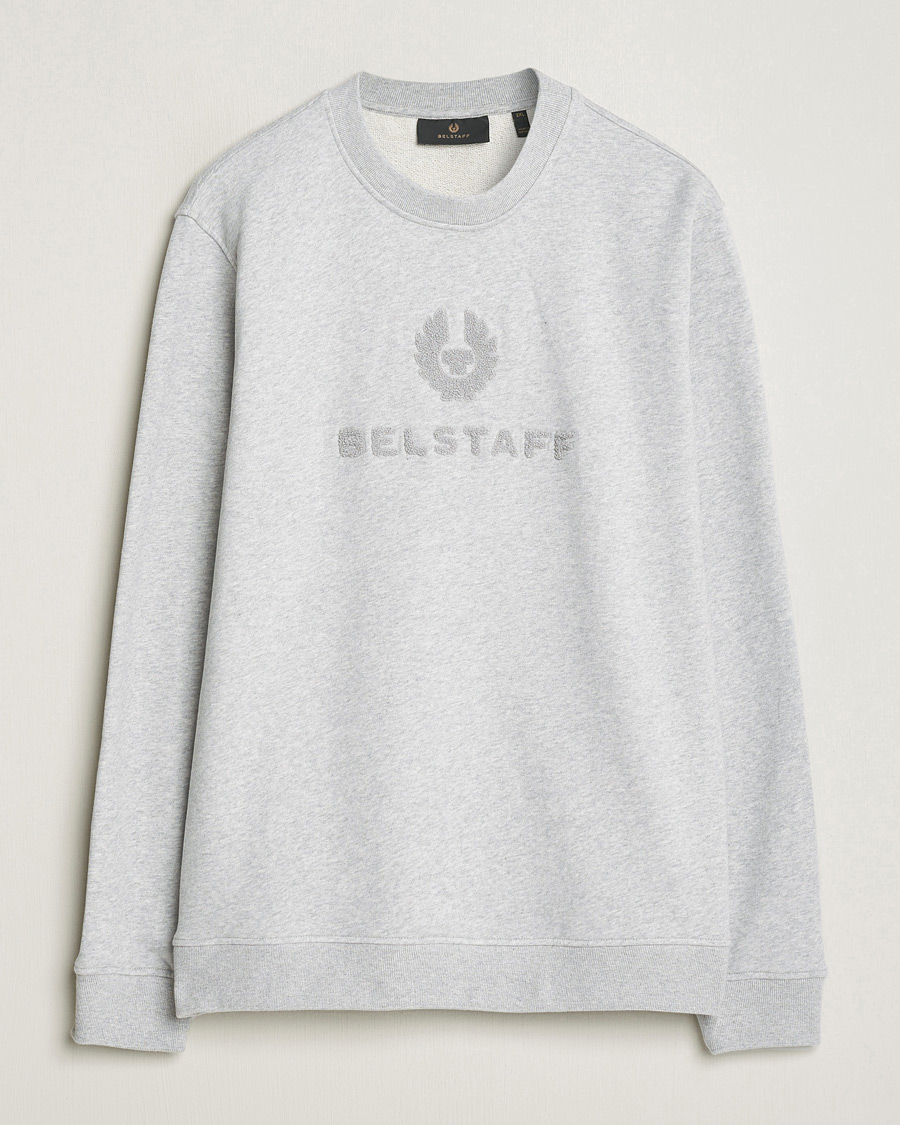 Men | Sweaters & Knitwear | Belstaff | Varsity Logo Sweatshirt Old Silver Heather