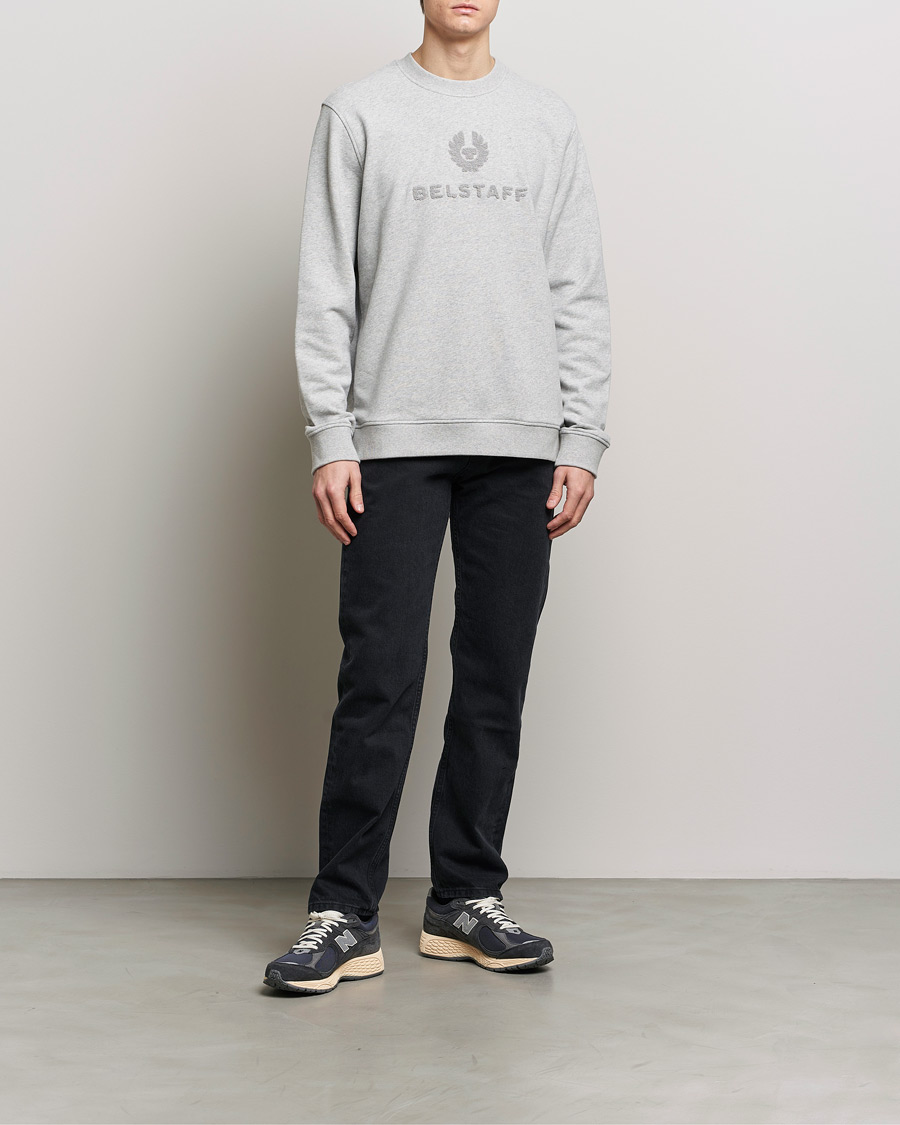 Men | Sweaters & Knitwear | Belstaff | Varsity Logo Sweatshirt Old Silver Heather