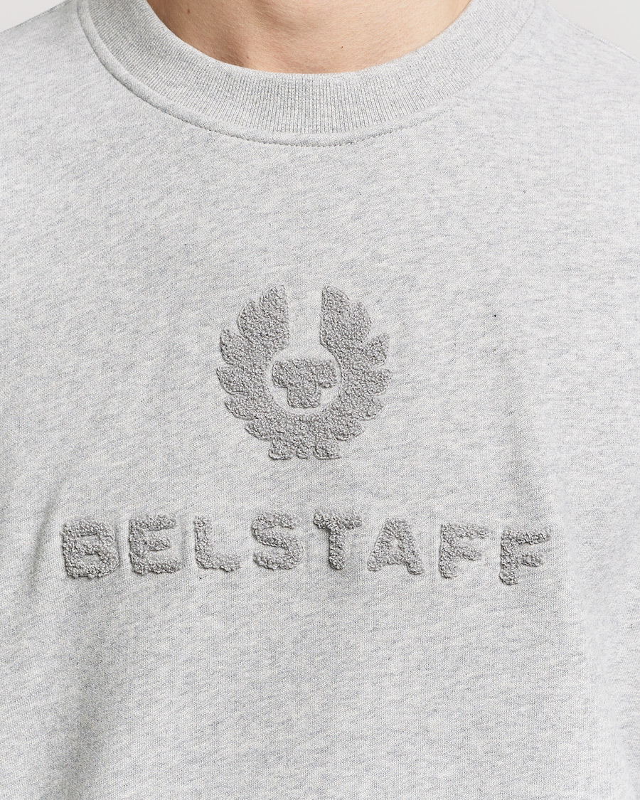 Men | Sweaters & Knitwear | Belstaff | Varsity Logo Sweatshirt Old Silver Heather