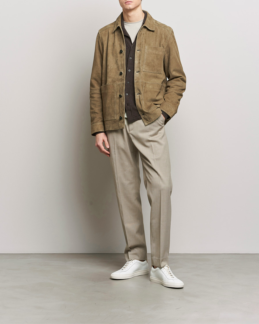Men | Coats & Jackets | J.Lindeberg | Walt Suede Jacket Walnut