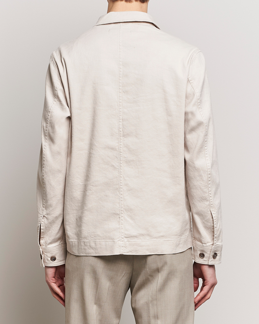 Men | Shirts | J.Lindeberg | Errol Linen/Cotton Workwear Overshirt Moonbeam