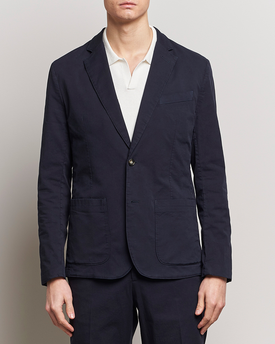 Men | Clothing | J.Lindeberg | Elton Garment Dyed Cotton Blazer Navy