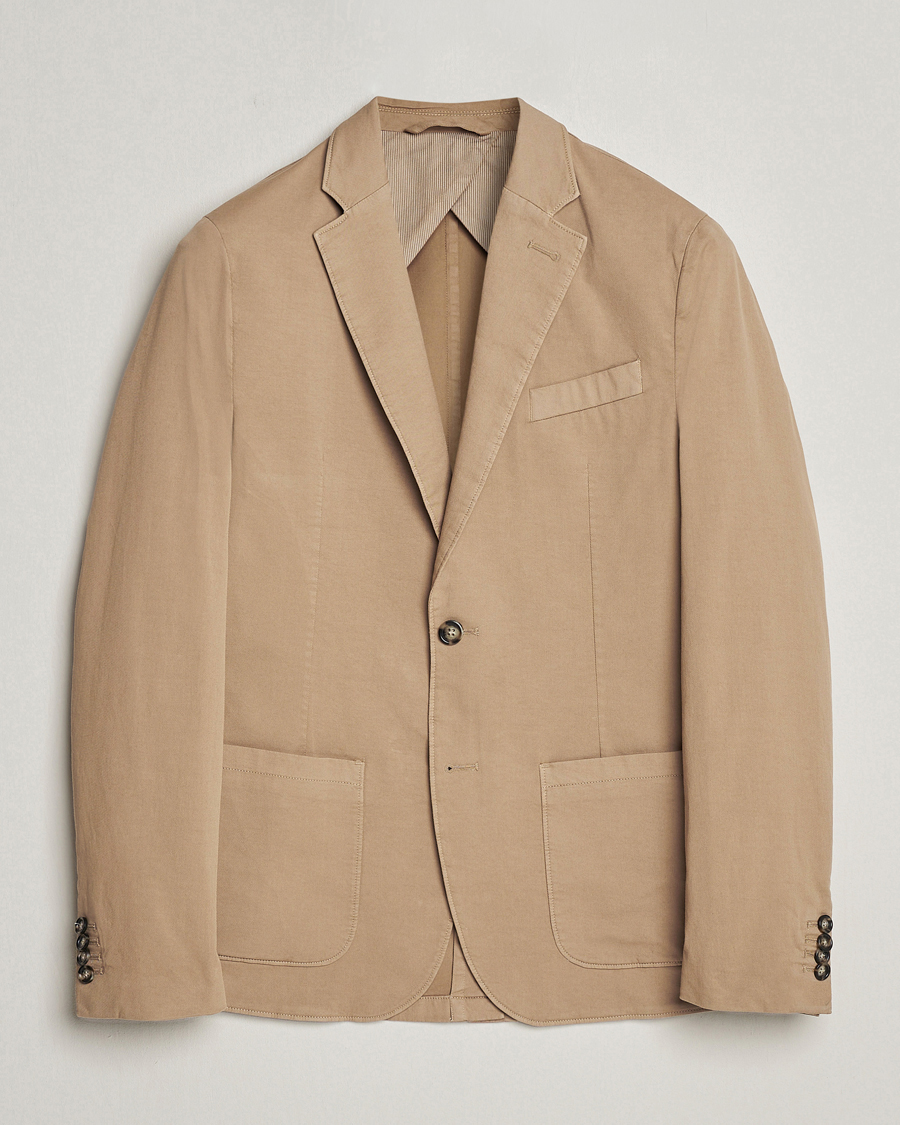 Men | Blazers | J.Lindeberg | Elton Garment Dyed Cotton Blazer Batique Khaki