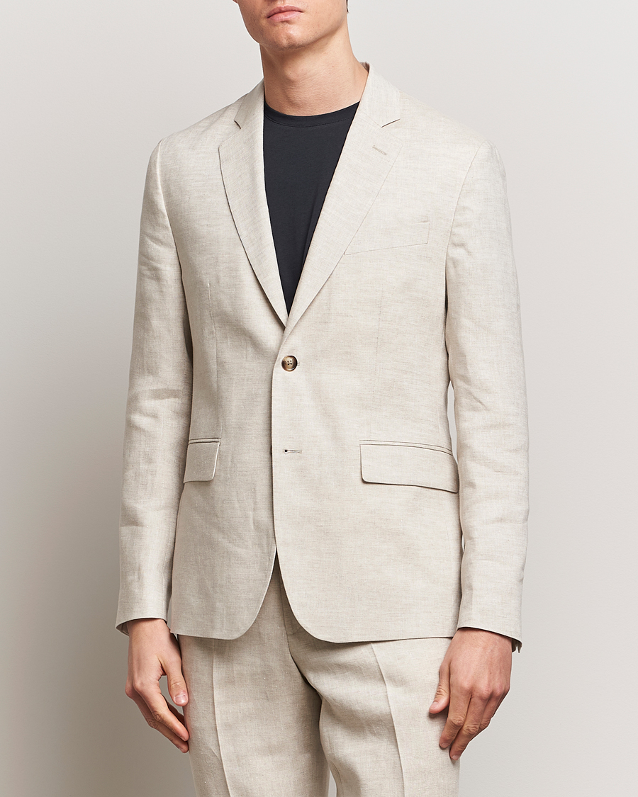 Men | Suit Jackets | J.Lindeberg | Hopper Super Linen Blazer Moonbeam