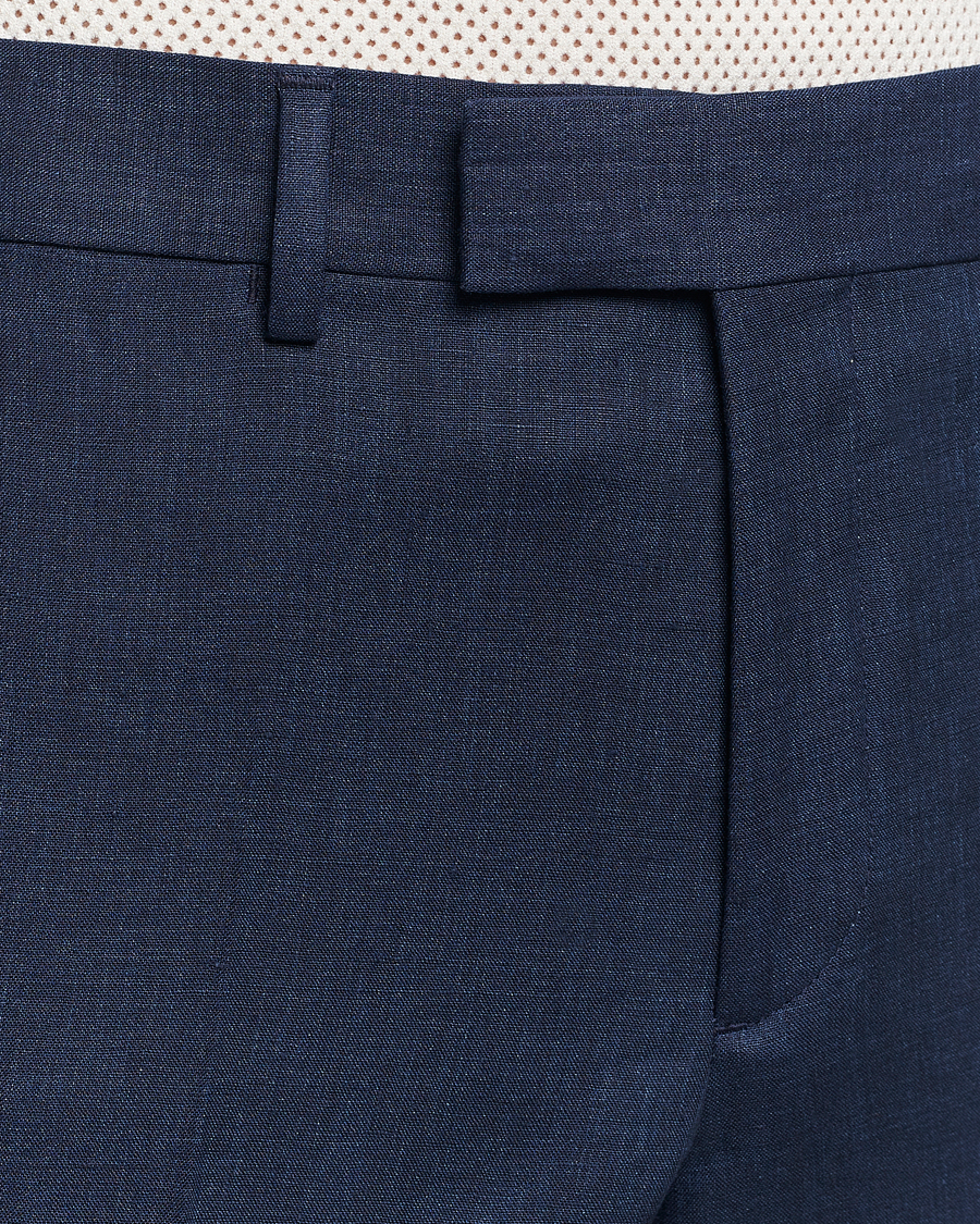 Men | Trousers | J.Lindeberg | Grant Super Linen Trousers Navy