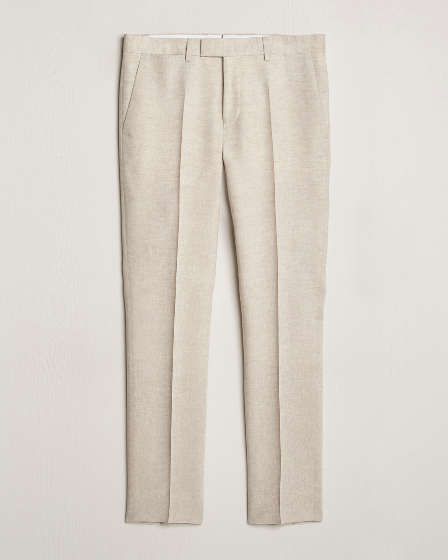 Men | Trousers | J.Lindeberg | Grant Super Linen Trousers Moonbeam