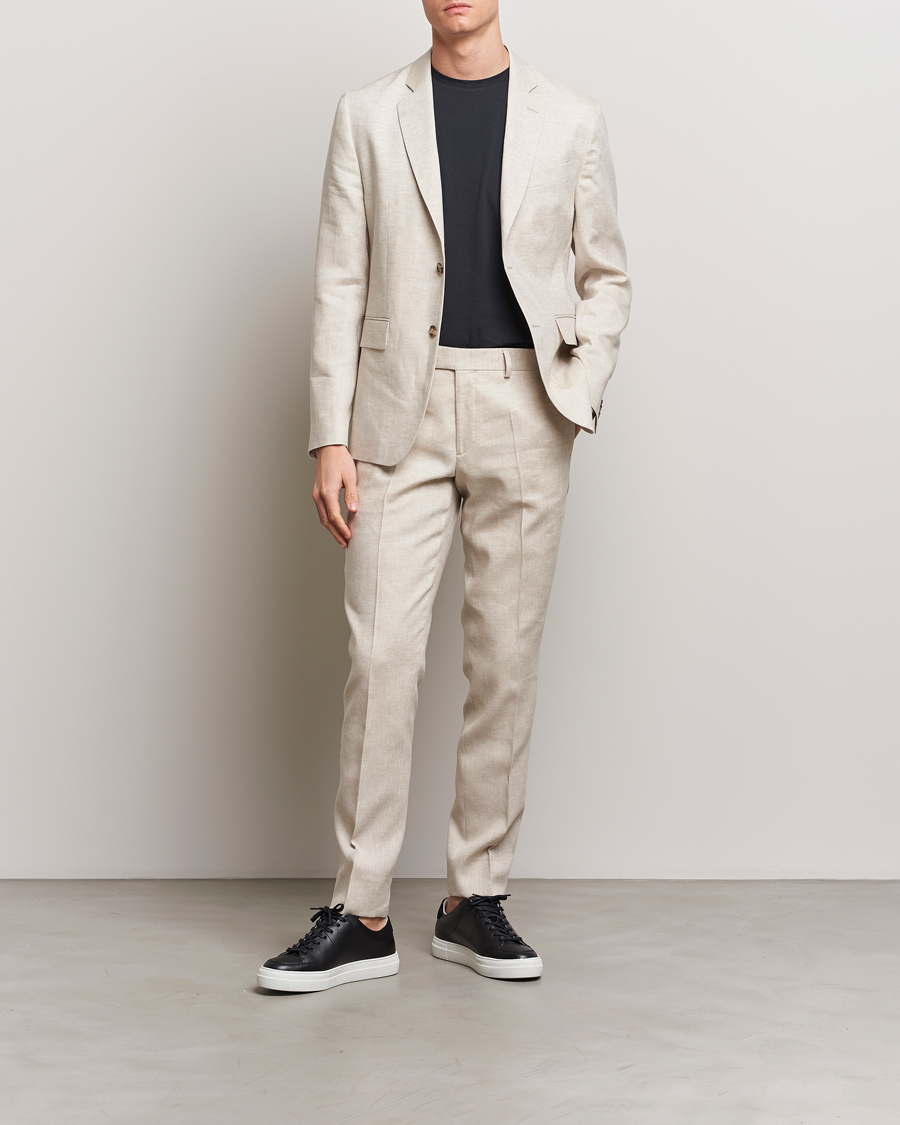 Men | Trousers | J.Lindeberg | Grant Super Linen Trousers Moonbeam