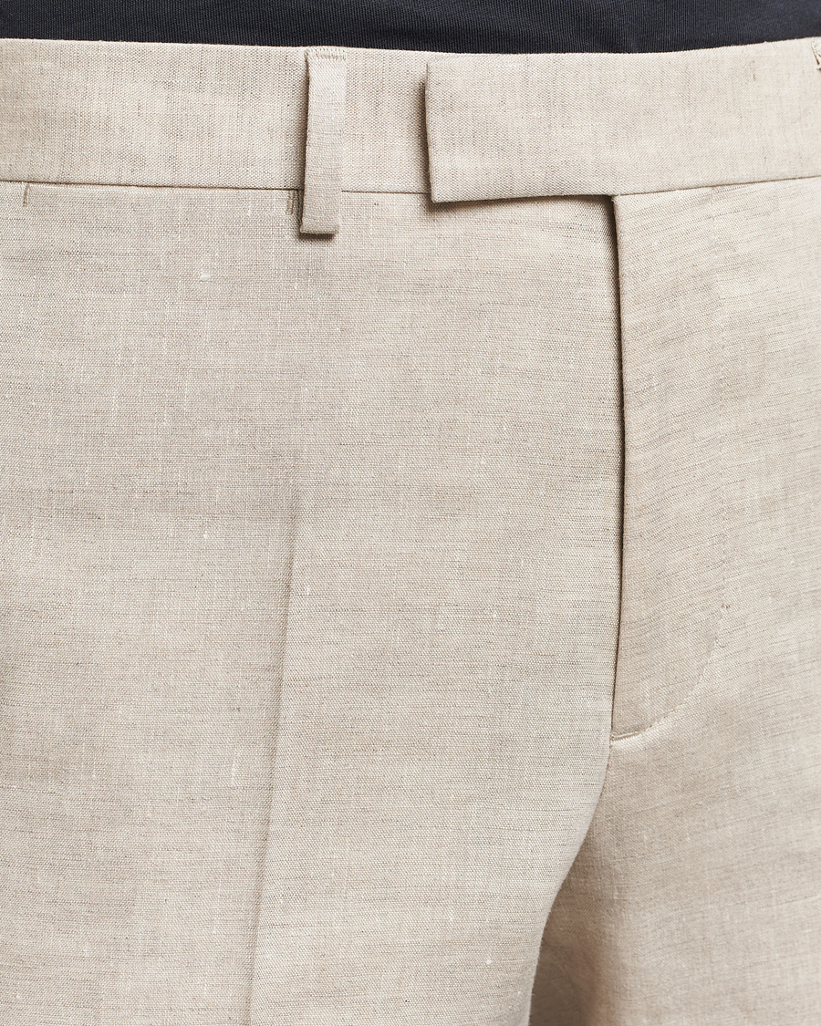 Men | Trousers | J.Lindeberg | Grant Super Linen Trousers Moonbeam