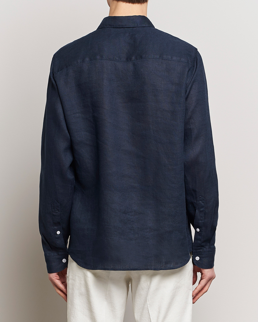 Men | Shirts | J.Lindeberg | Regular Fit Clean Linen Shirt Navy