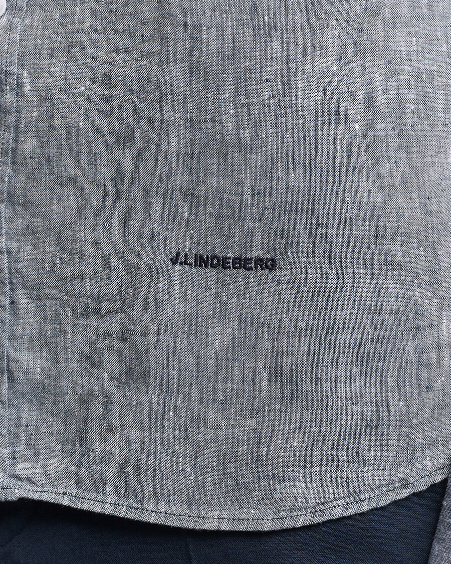 Men | Shirts | J.Lindeberg | Slim Fit Linen Melange Shirt Navy