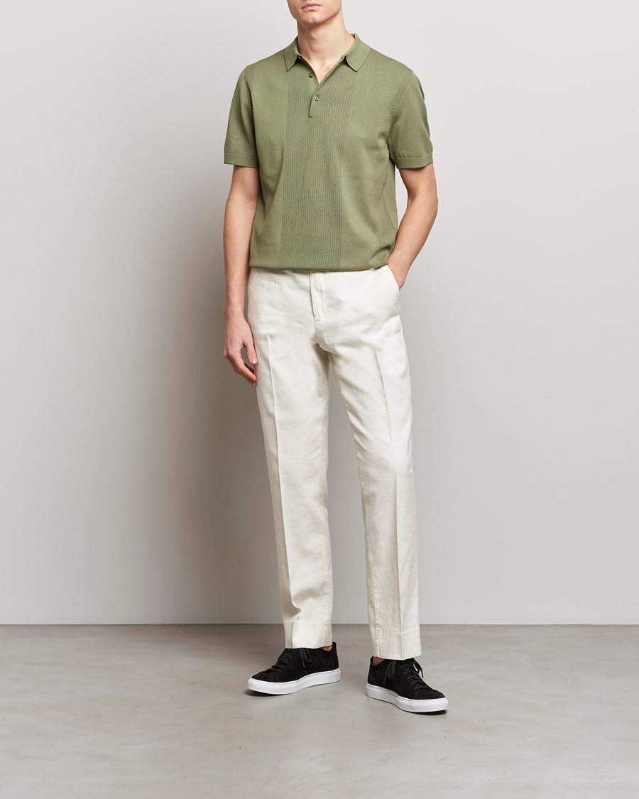 Men | Trousers | J.Lindeberg | Lois Cotton/Linen Stretch Pants Cloud White