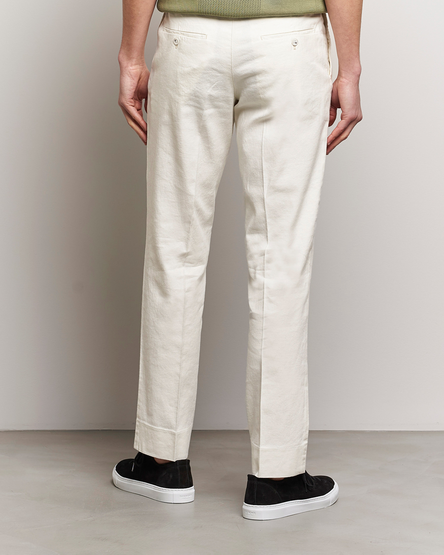 Men | Trousers | J.Lindeberg | Lois Cotton/Linen Stretch Pants Cloud White