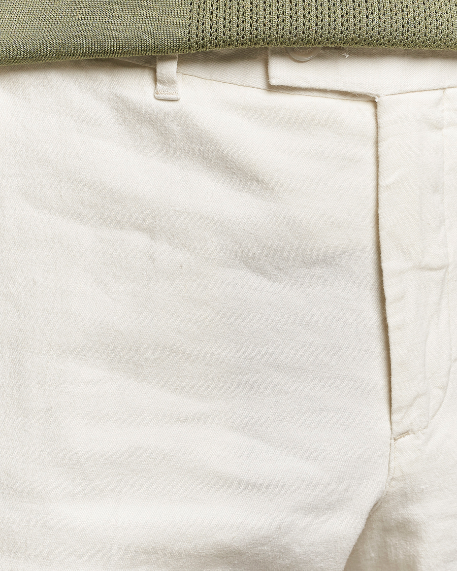 Men | Trousers | J.Lindeberg | Lois Cotton/Linen Stretch Pants Cloud White