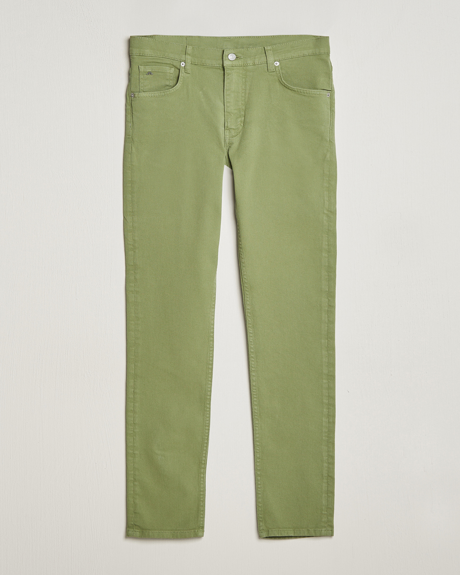 Men | Trousers | J.Lindeberg | Jay Twill Slim Stretch 5-Pocket Trousers Oil Green