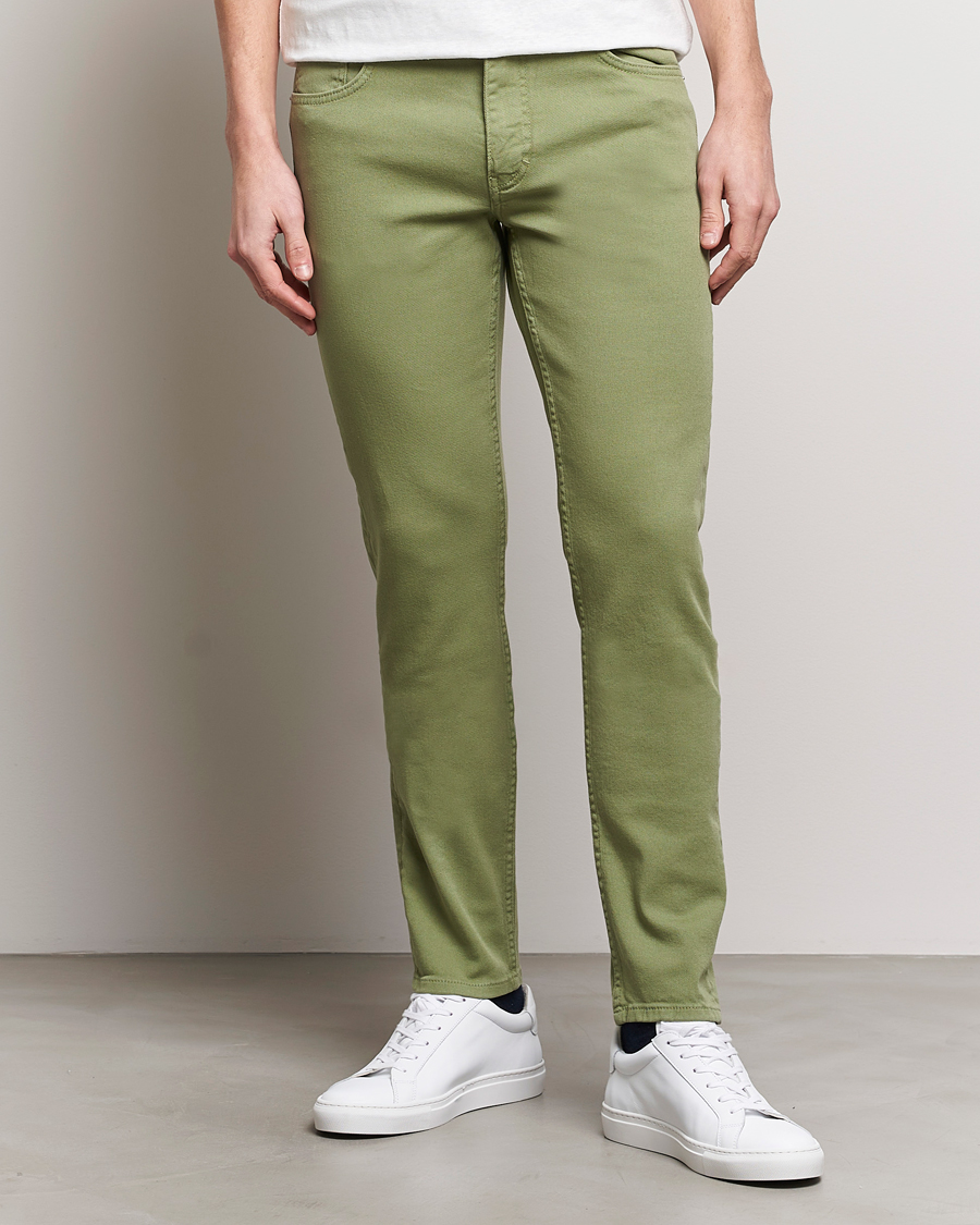 Men | Casual Trousers | J.Lindeberg | Jay Twill Slim Stretch 5-Pocket Trousers Oil Green