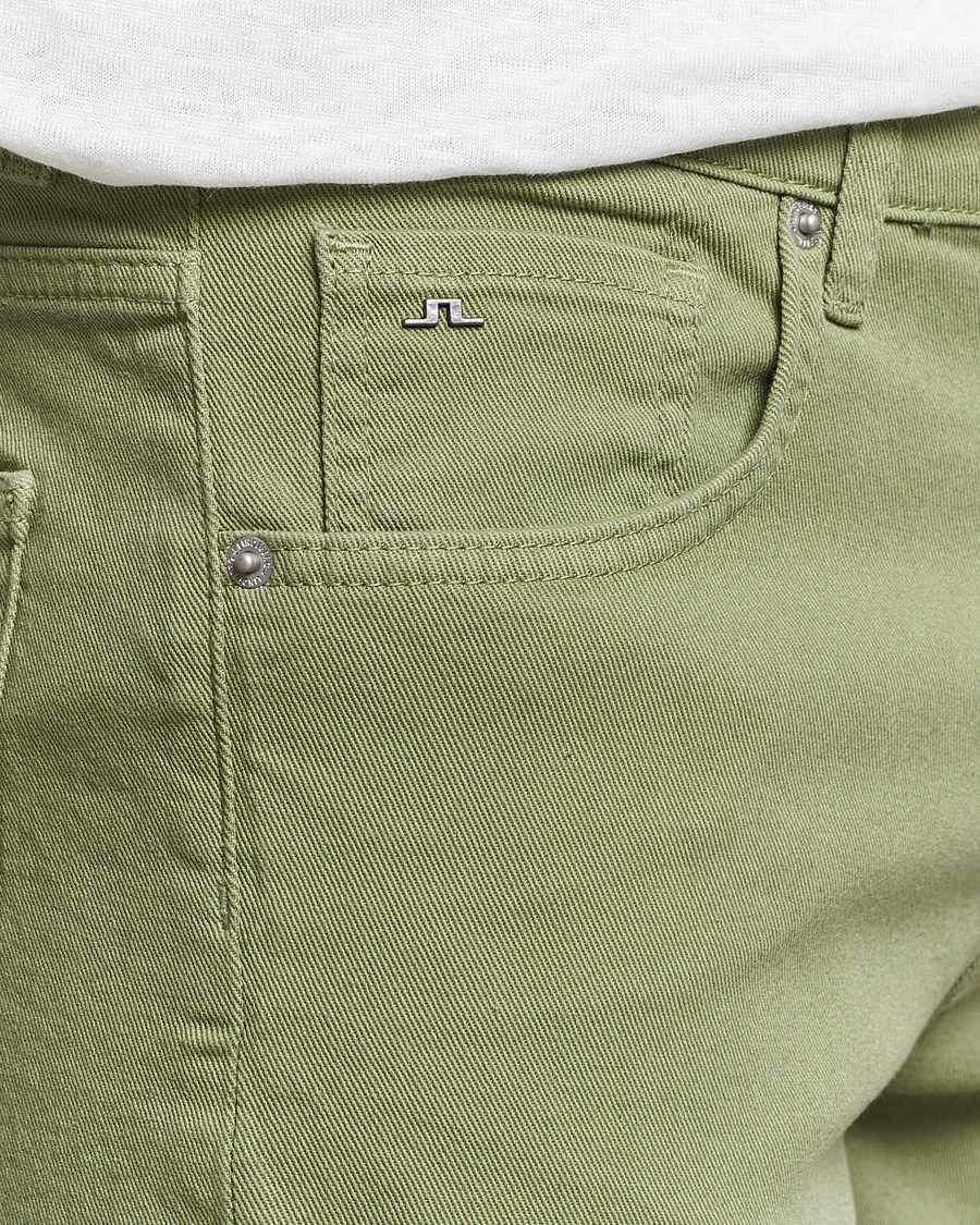 Men | Trousers | J.Lindeberg | Jay Twill Slim Stretch 5-Pocket Trousers Oil Green