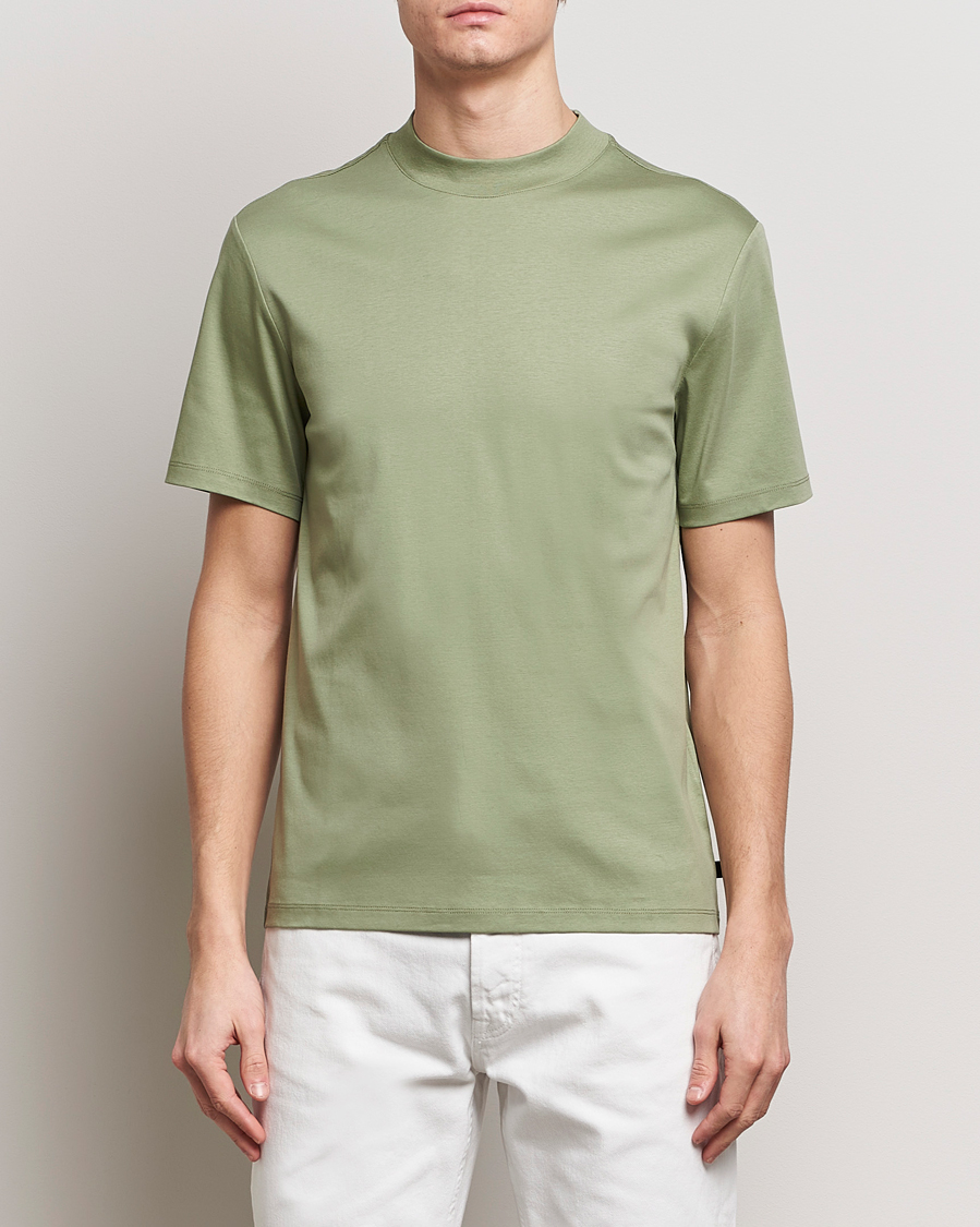 Men |  | J.Lindeberg | Ace Mock Neck T-Shirt Oil Green