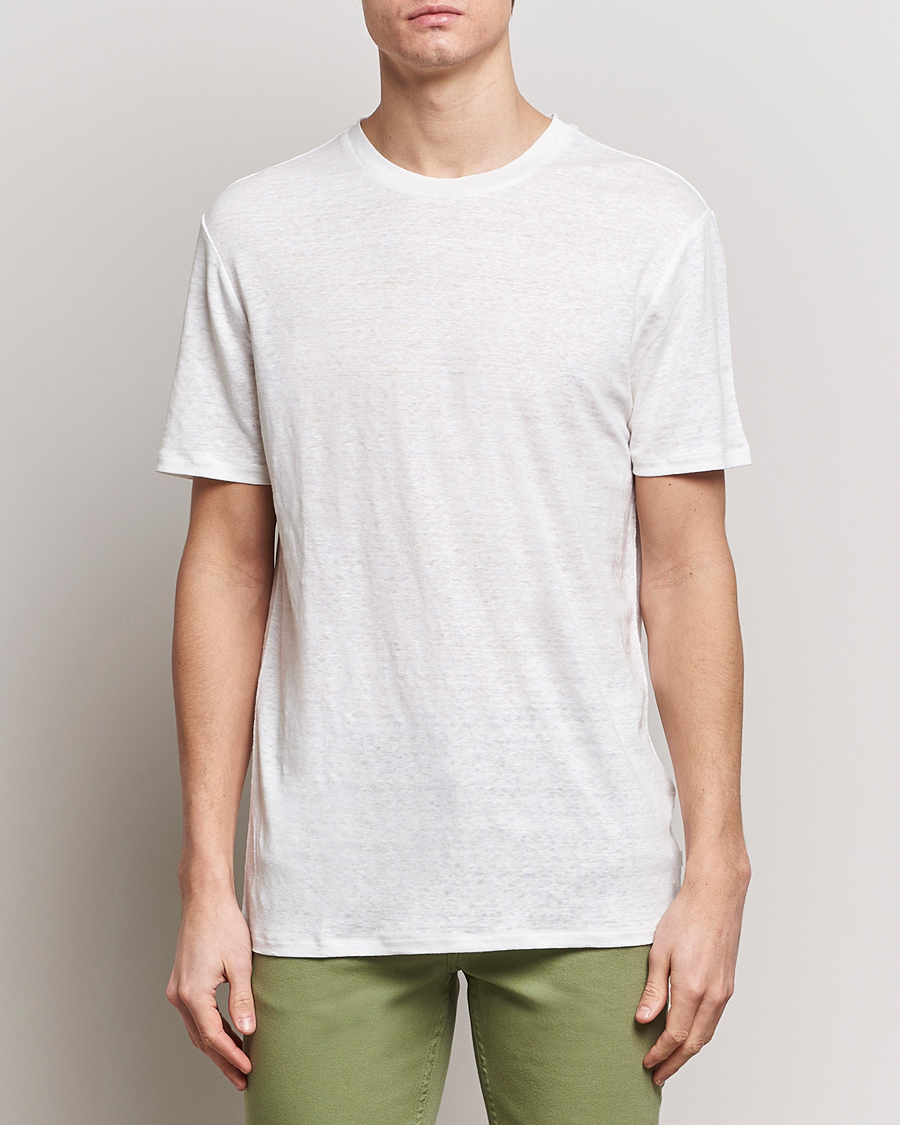 Men | Departments | J.Lindeberg | Coma Linen T-Shirt Cloud White