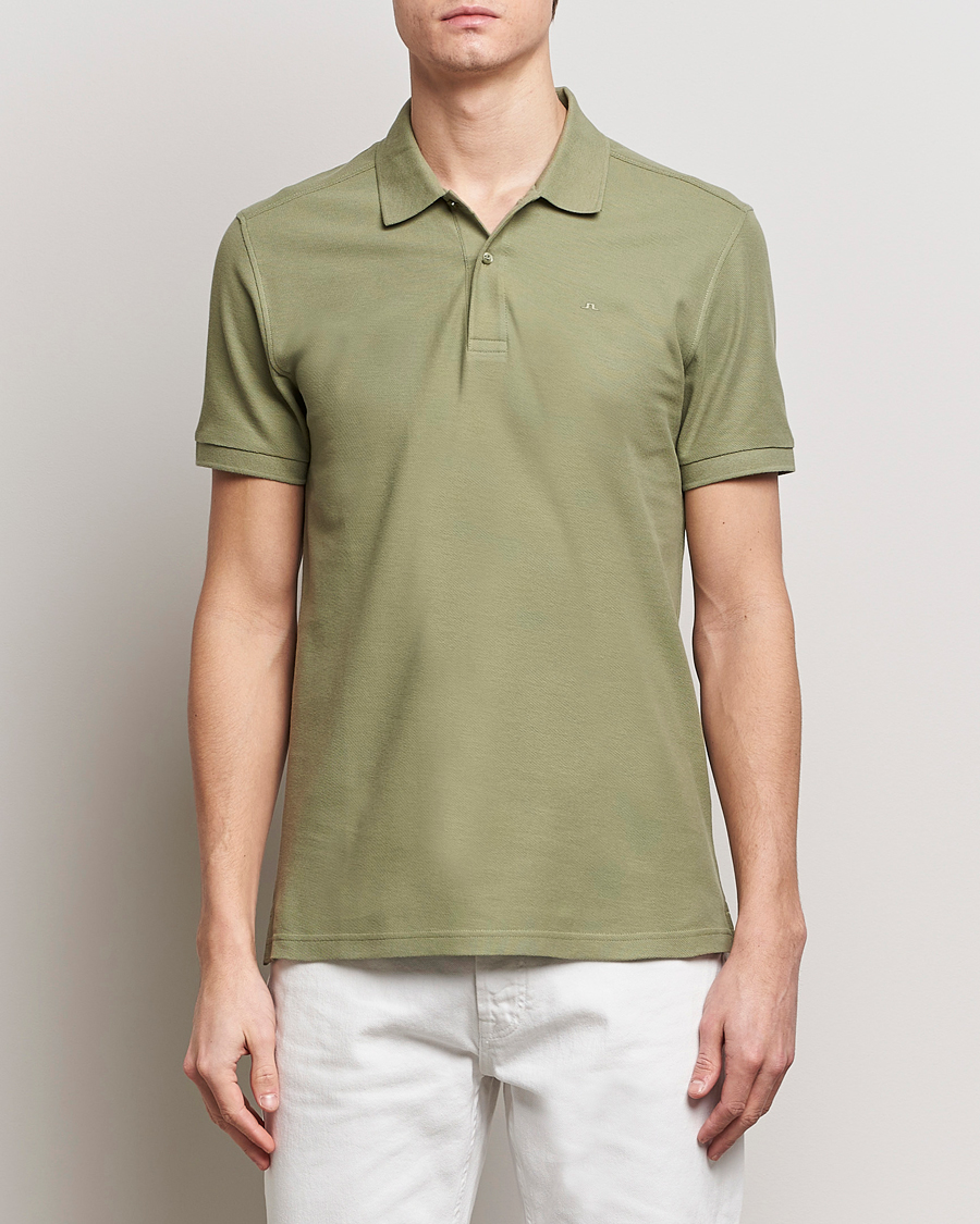 Men | Short Sleeve Polo Shirts | J.Lindeberg | Troy Polo Shirt Oil Green