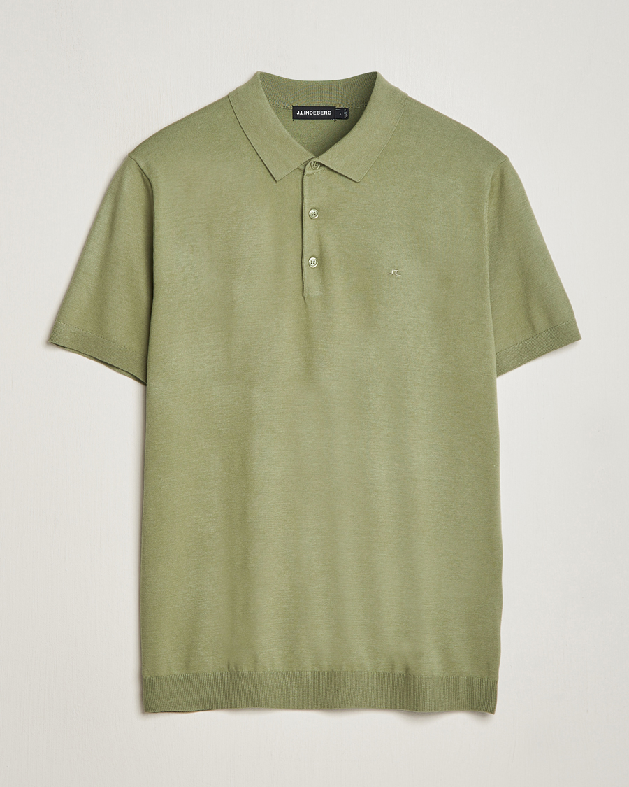 leinwande knit polo グリーン CrochetPoloFrontGreen_7501d328