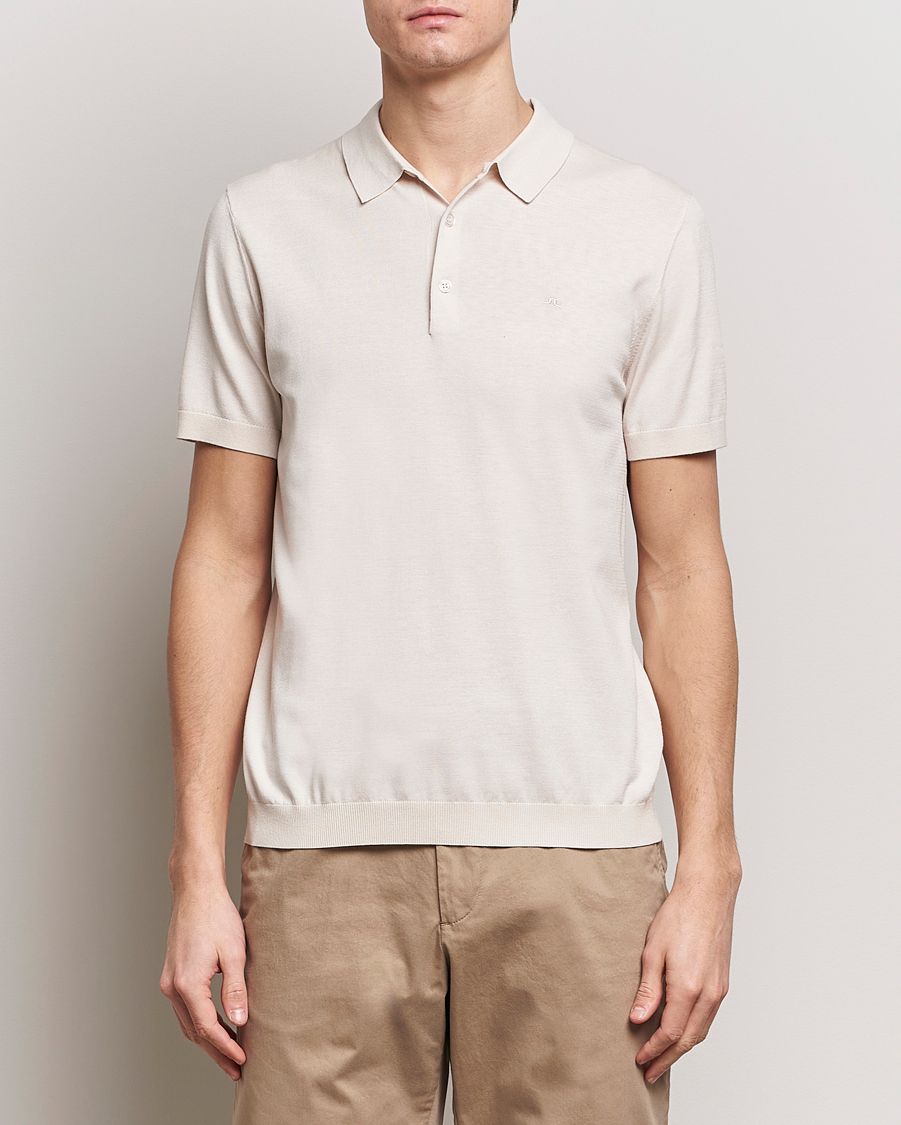 Men | Short Sleeve Polo Shirts | J.Lindeberg | Ridge Rayon Silk Polo Moonbeam