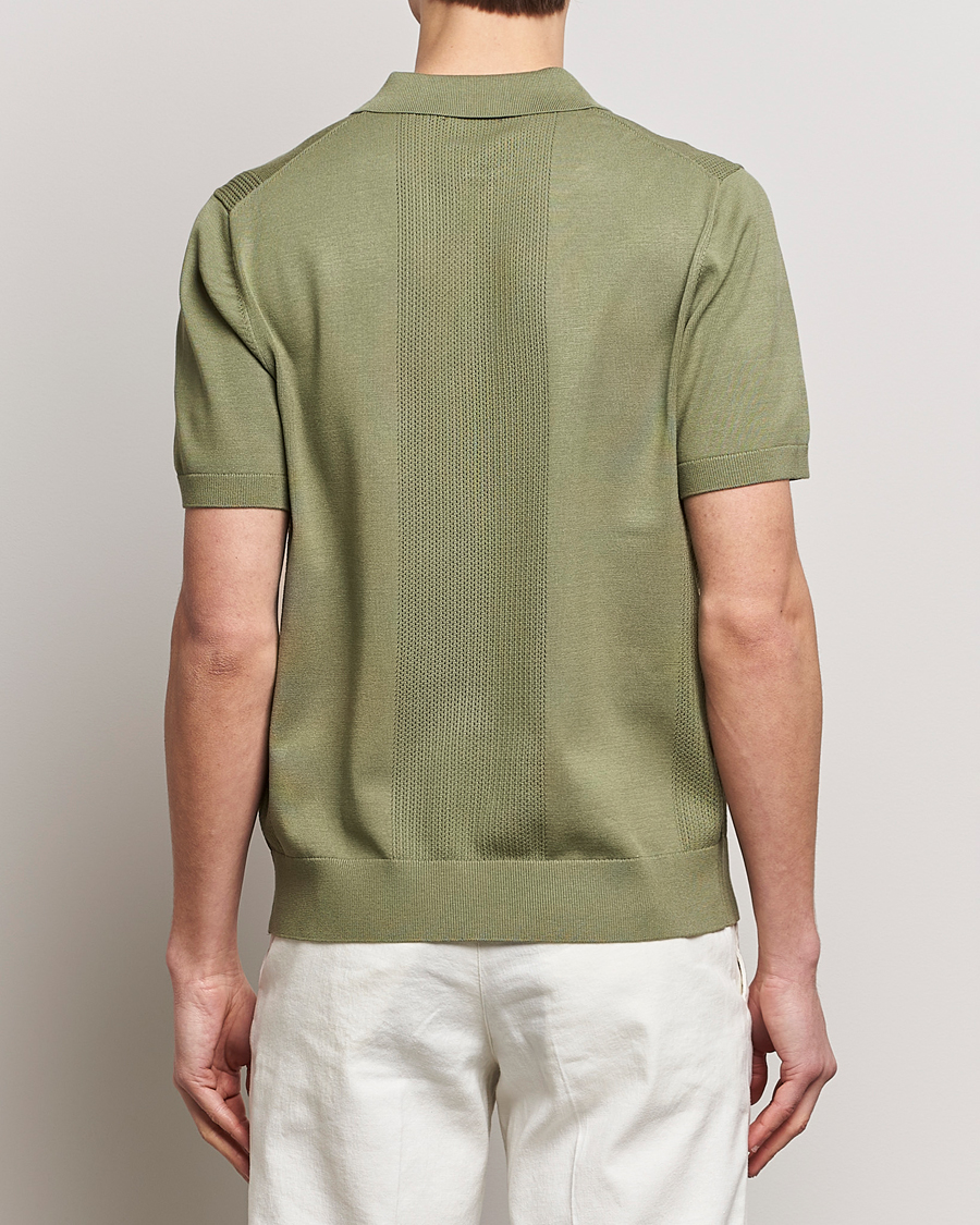 Men | Polo Shirts | J.Lindeberg | Reymond Solid Knitted Polo Oil Green