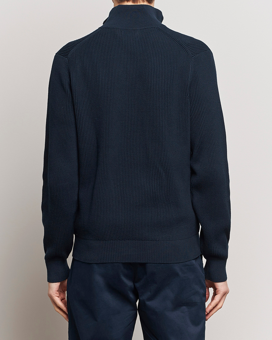 Men | Sweaters & Knitwear | J.Lindeberg | Alex Half Zip Organic Cotton Sweater Navy