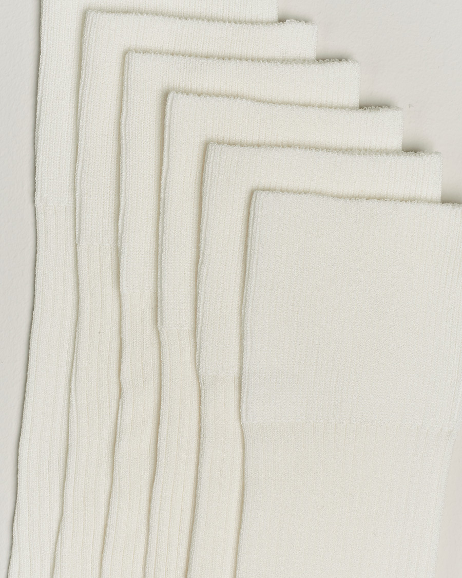 Men | Scandinavian Specialists | CDLP | 6-Pack Cotton Rib Socks White