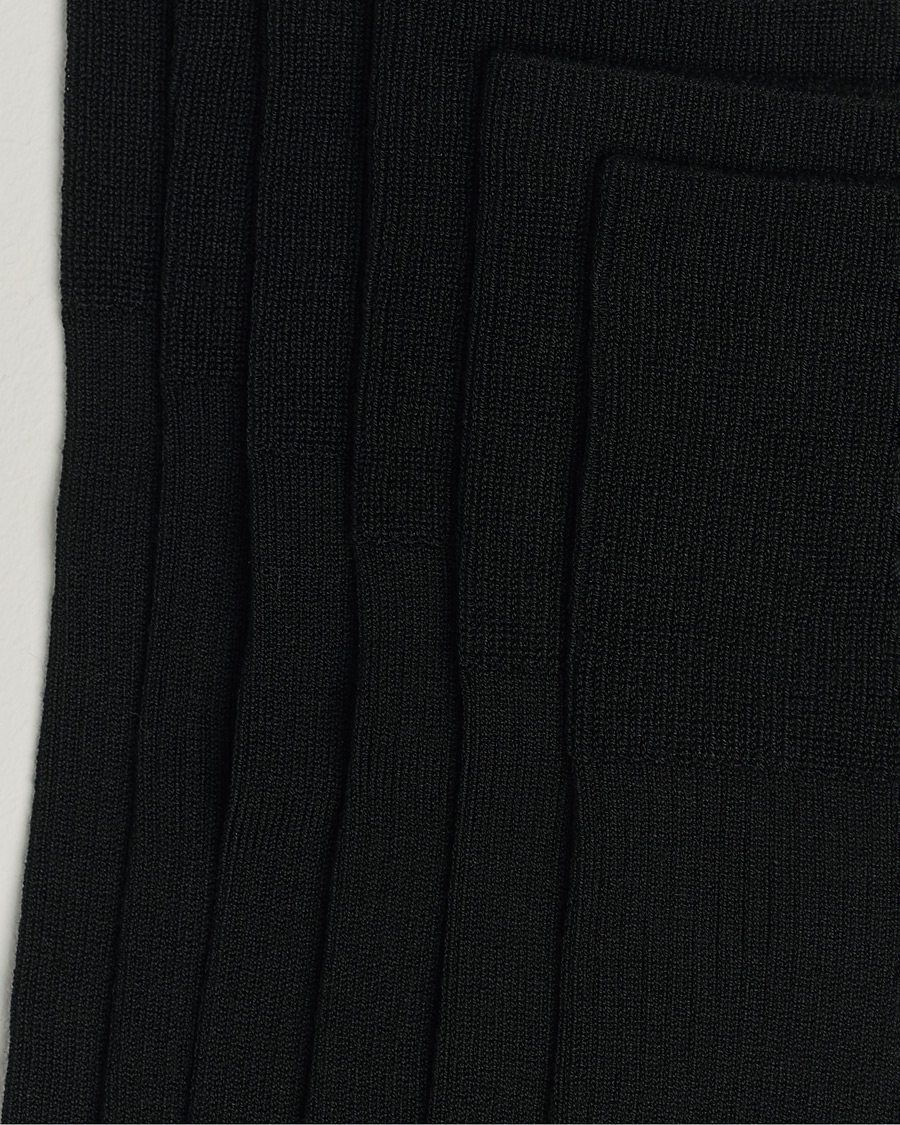 Men | Scandinavian Specialists | CDLP | 6-Pack Cotton Rib Socks Black