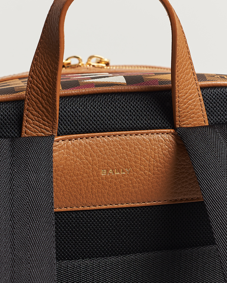 Men | Bally Pennant Monogram Leather Backpack Brown | Bally | Pennant Monogram Leather Backpack Brown