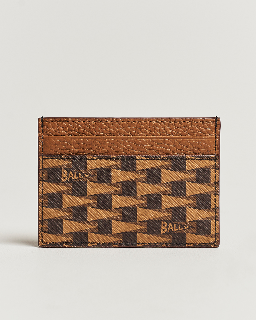 Men | Bally Pennant Monogram Leather Card Holder Brown | Bally | Pennant Monogram Leather Card Holder Brown