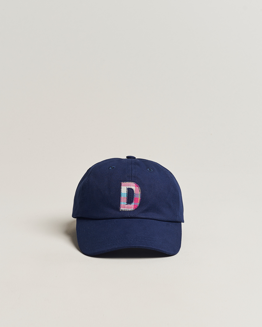 Men | Drake's Madras D Aplique Baseball Cap Navy | Drake's | Madras D Aplique Baseball Cap Navy