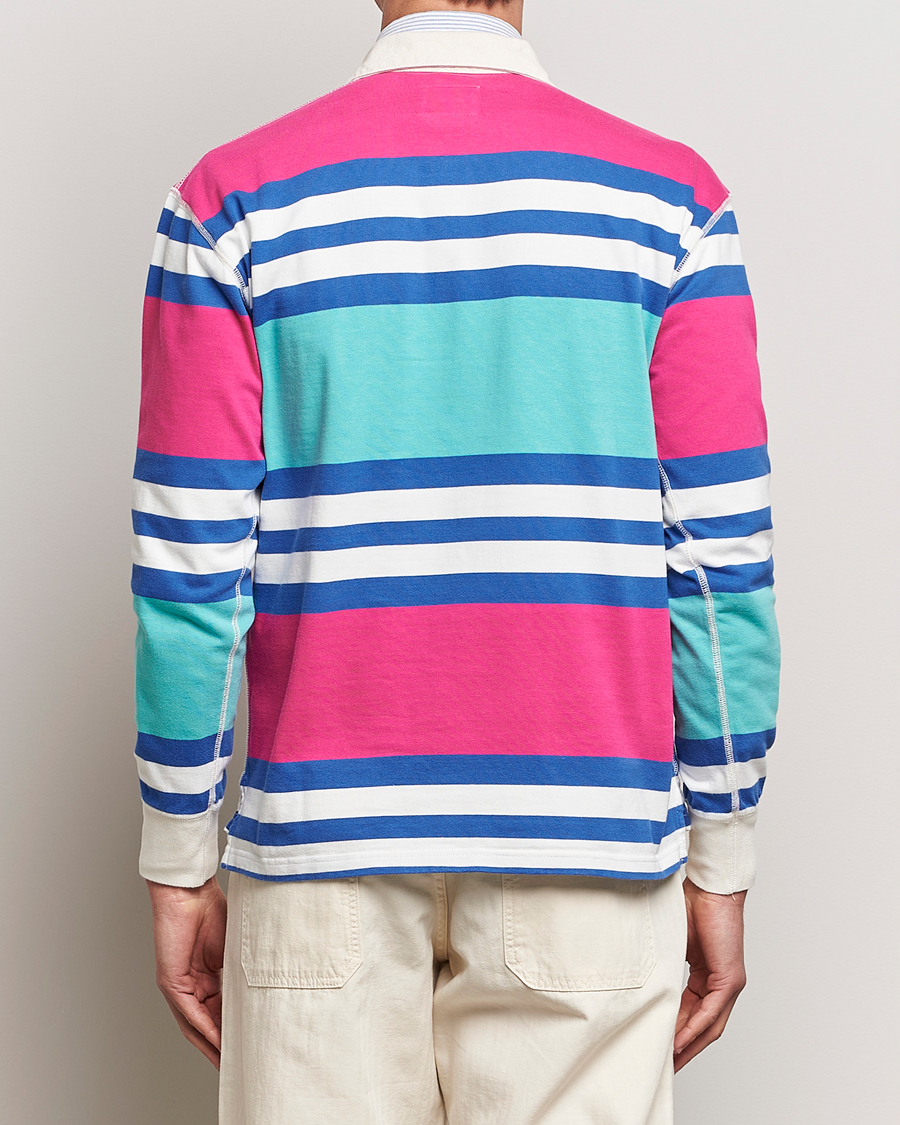 Men | Sweaters & Knitwear | Drake's | Long Sleeve Stripe Rugby Shirt Multi