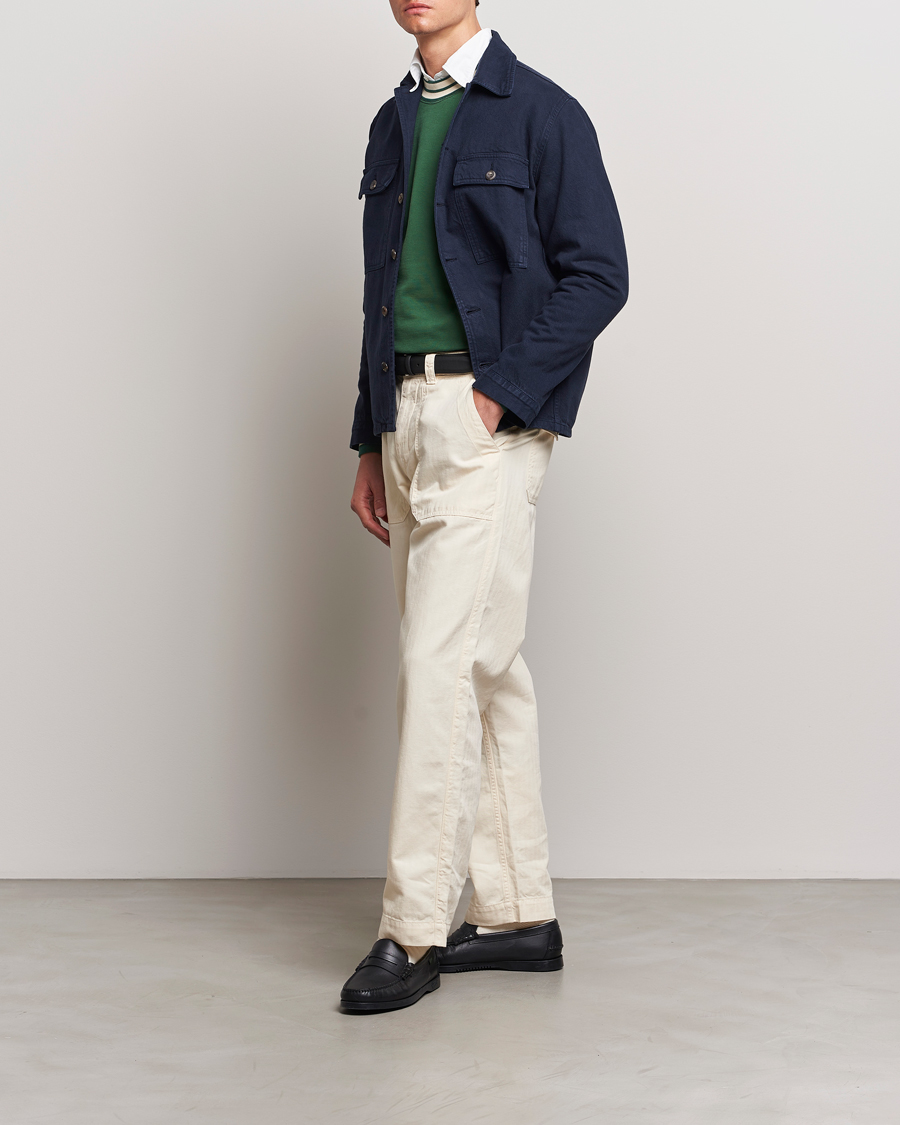 Men | Shirts | Drake's | Cotton Field Shirt Navy