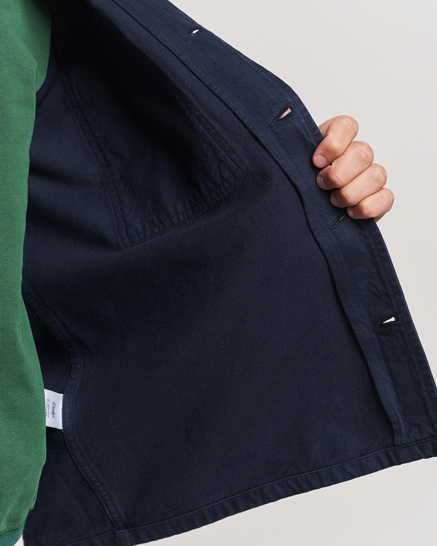 Men | Shirts | Drake's | Cotton Field Shirt Navy