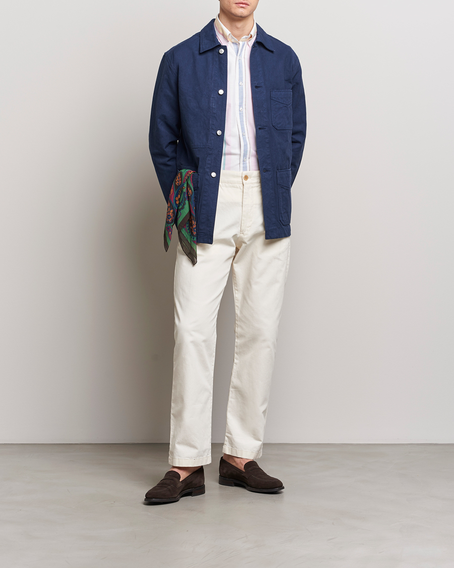 Men | Coats & Jackets | Drake's | Duck Cotton Canvas Shore Jacket Navy