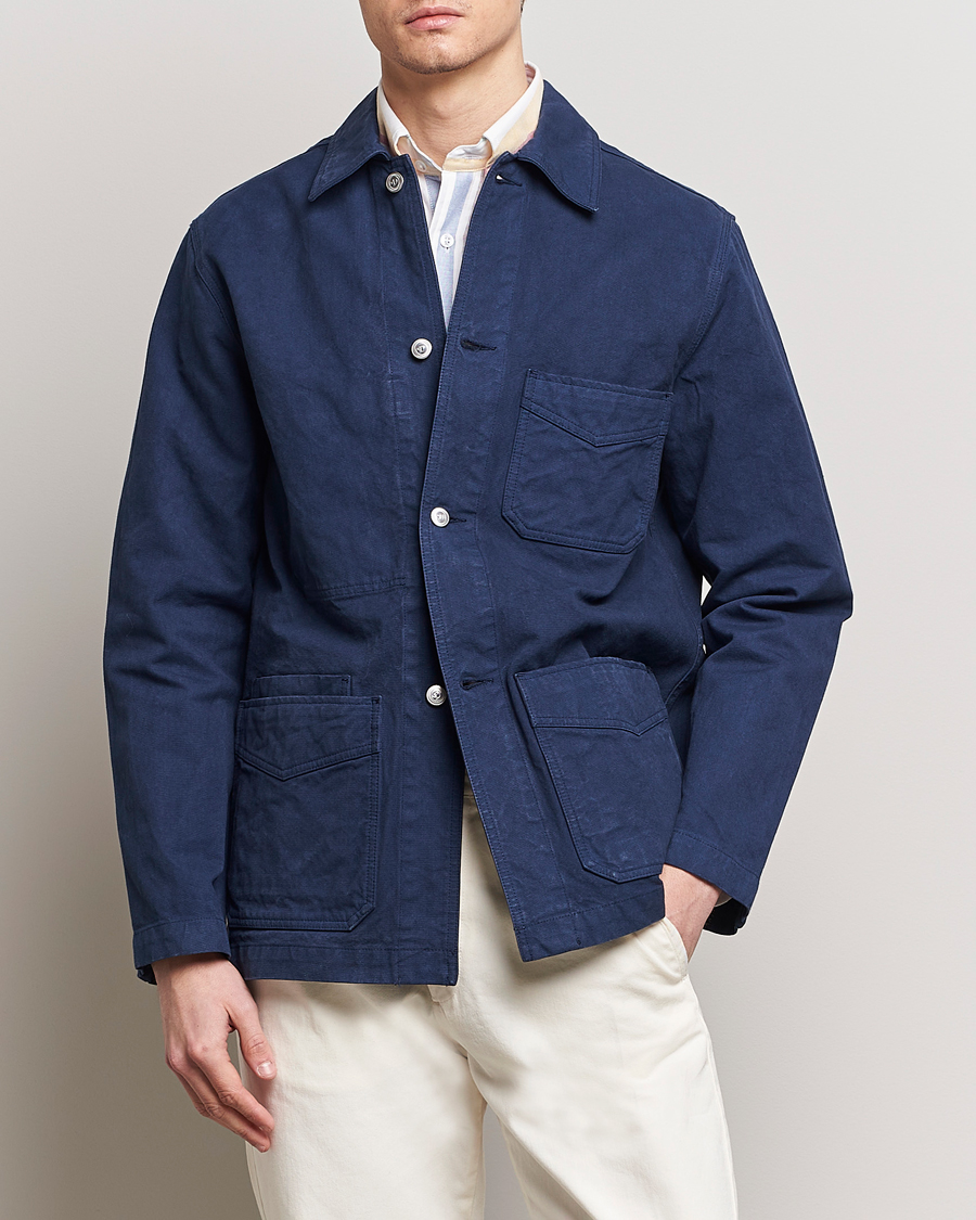 Men | Formal jackets | Drake's | Duck Cotton Canvas Shore Jacket Navy