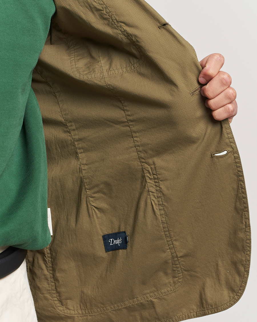 Drake's MKVIII Lightweight Double Games Blazer Olive at CareOfCarl.com