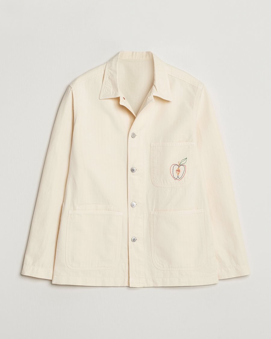 Men | Shirts | Drake's | Herringbone Fatigue Cotton Jacket Ecru