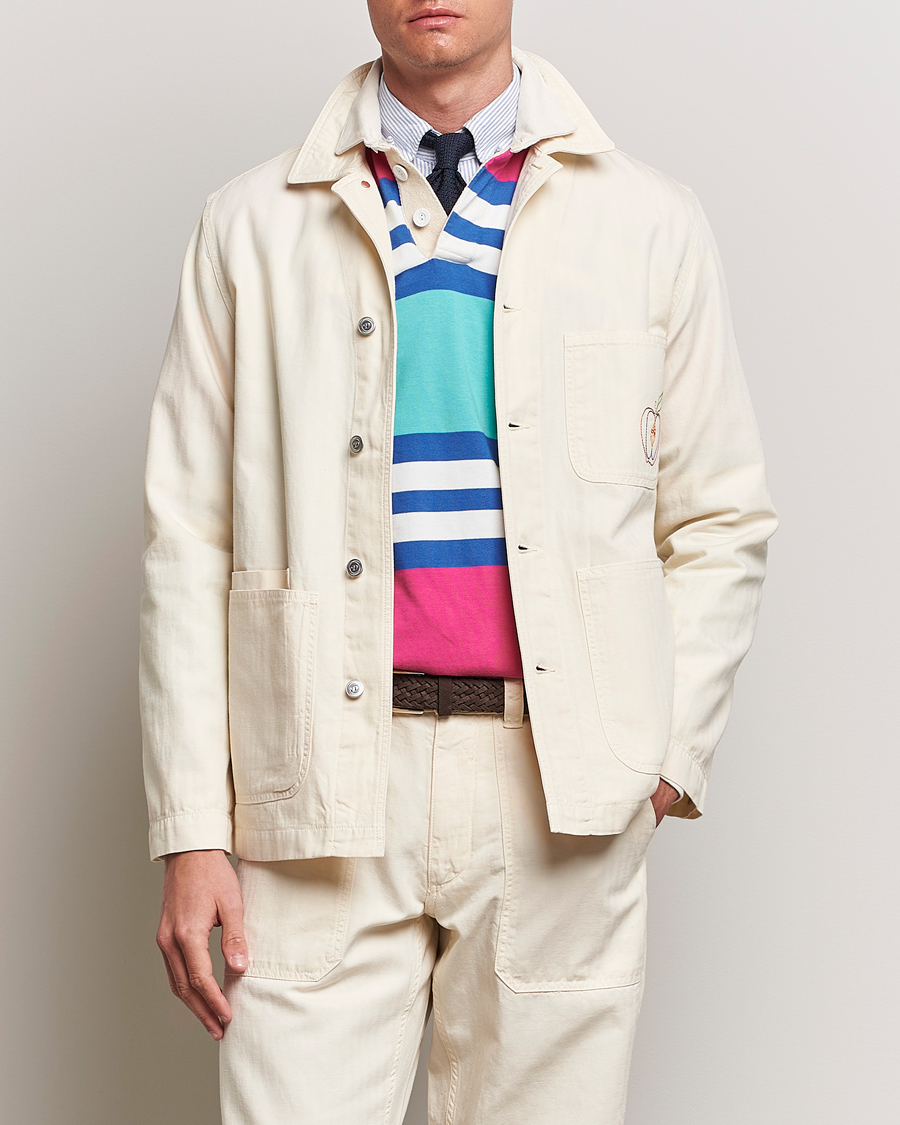 Men | Departments | Drake\'s | Herringbone Fatigue Cotton Jacket Ecru